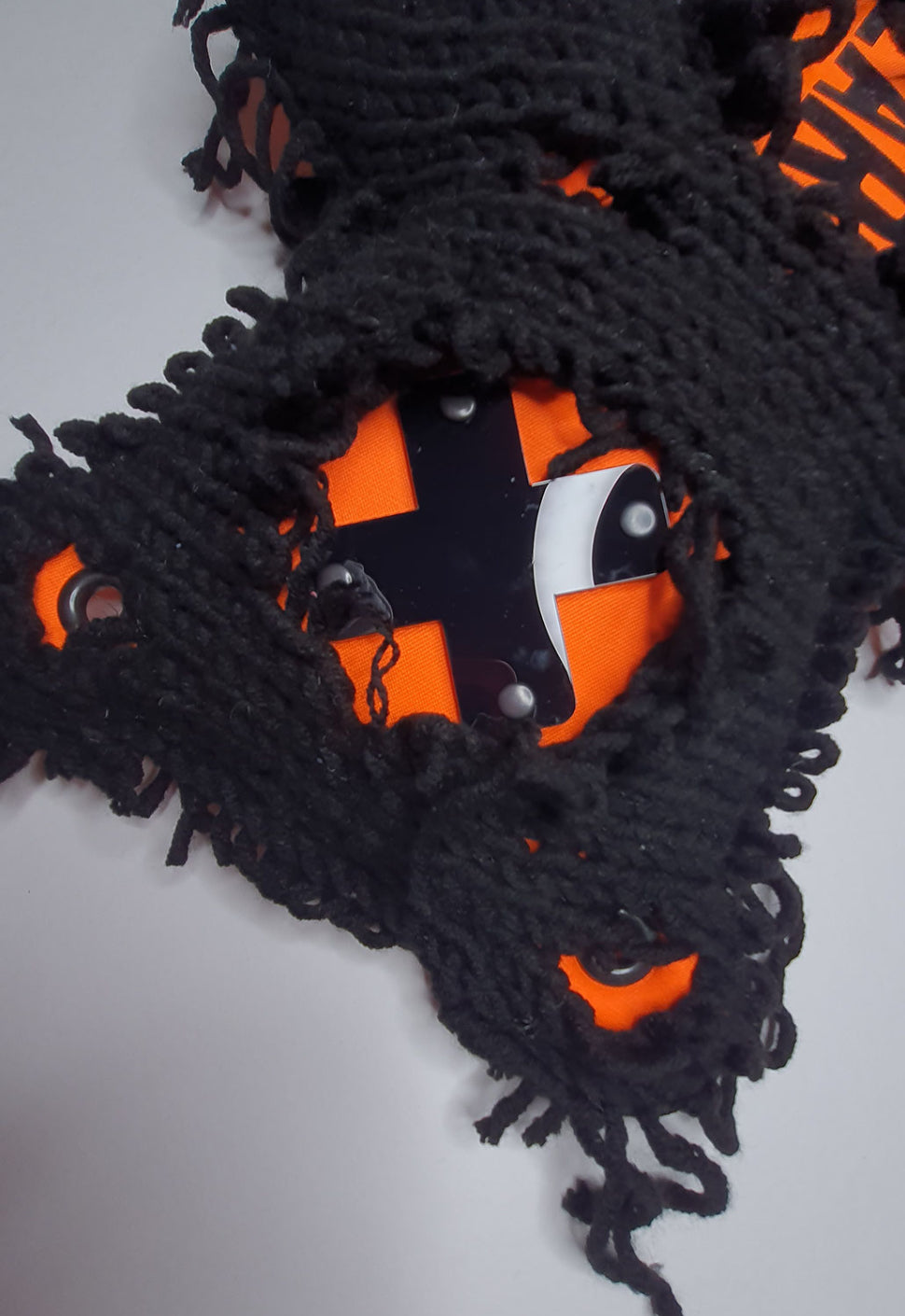 SPICYBEARS Spooky Bear Bag In Orange With Black Semi-Wool Coat - SPICYBEARS