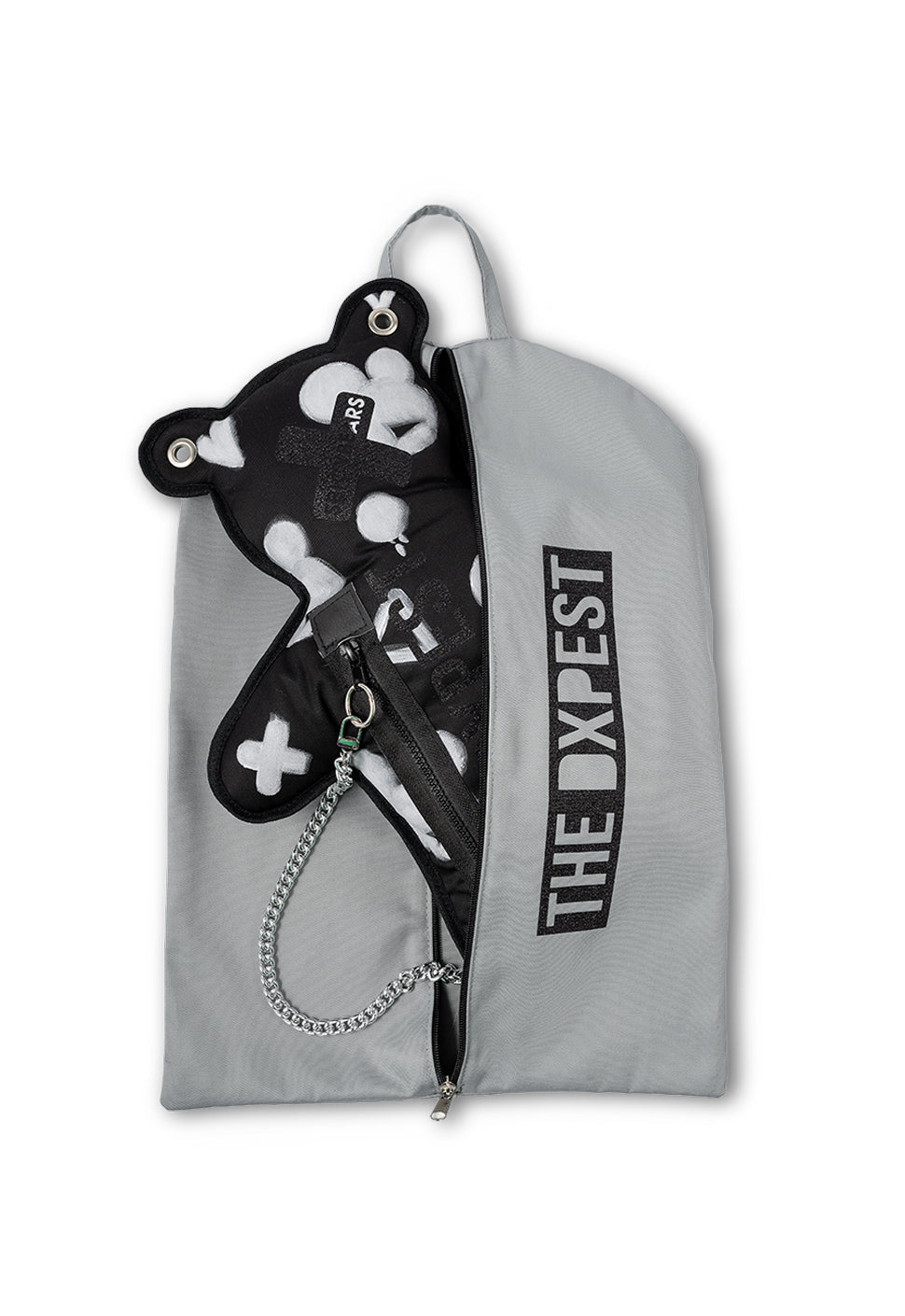 THE DXPEST | HAND-PAINTED EDITION | Black & White | Black Glitter Bear Bag