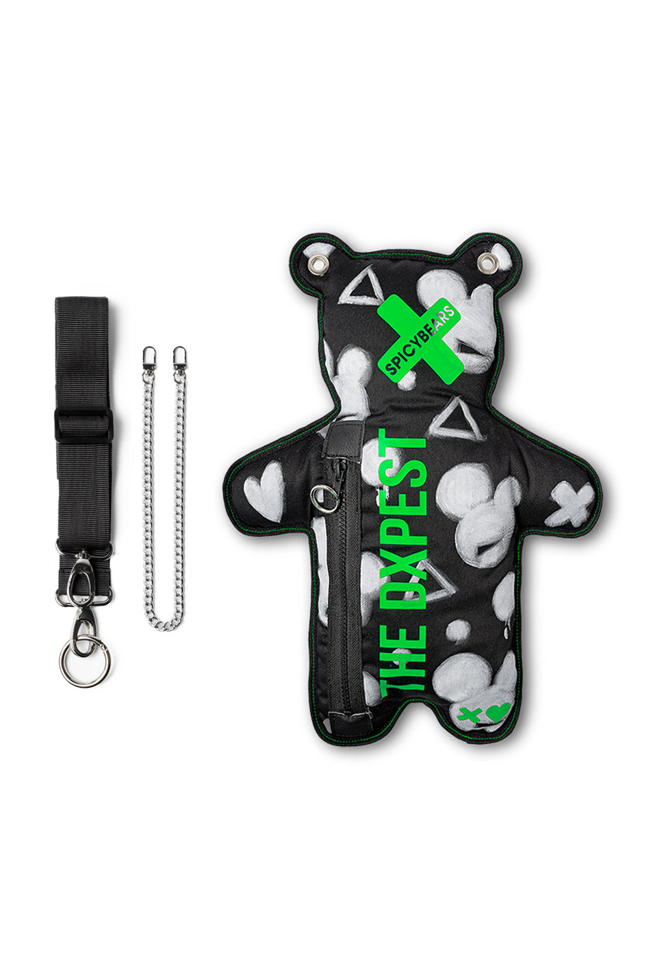 THE DXPEST | HAND-PAINTED EDITION | Black & White | Neon Green Bear Bag