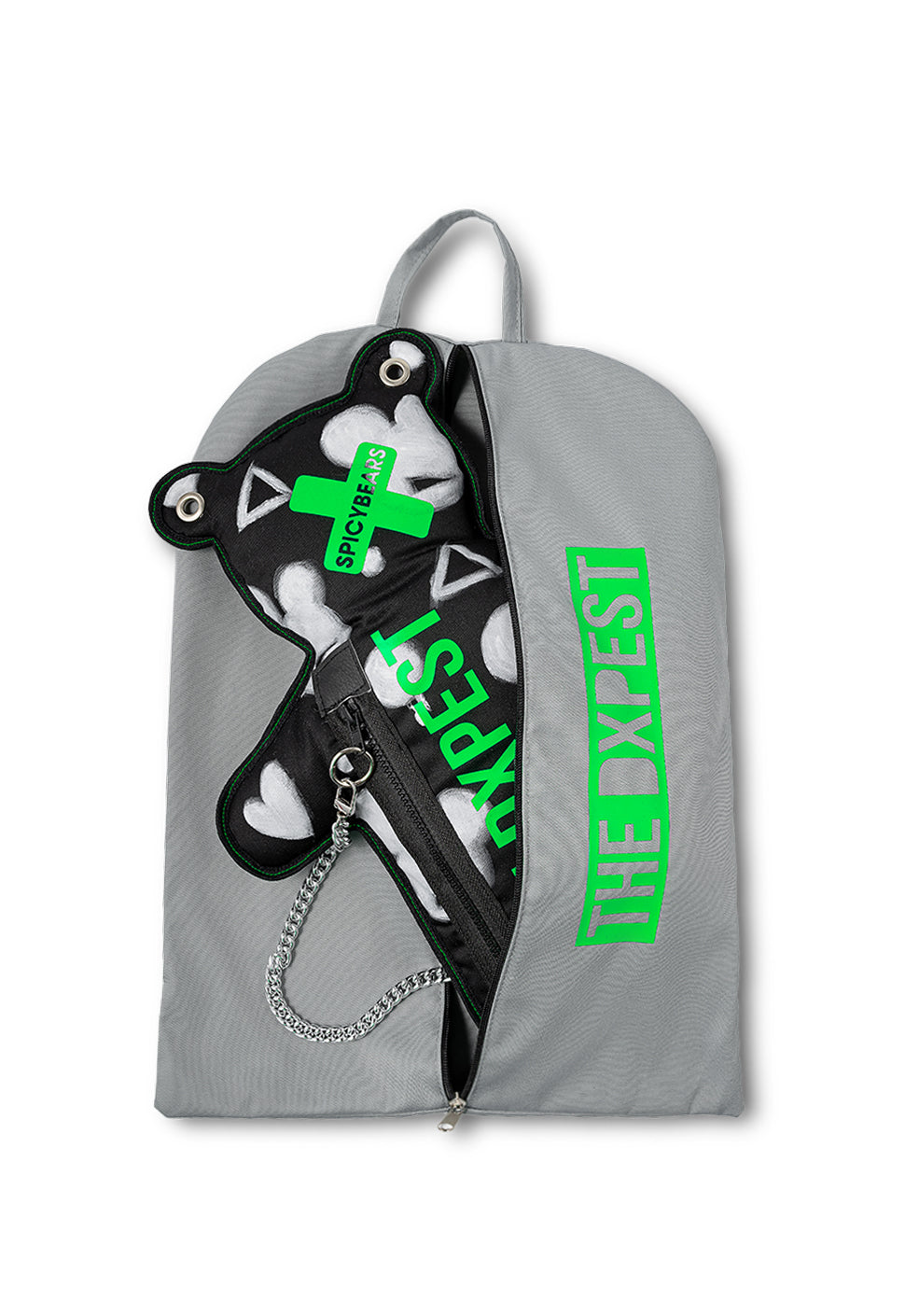 THE DXPEST | HAND-PAINTED EDITION | Black & White | Neon Green Bear Bag