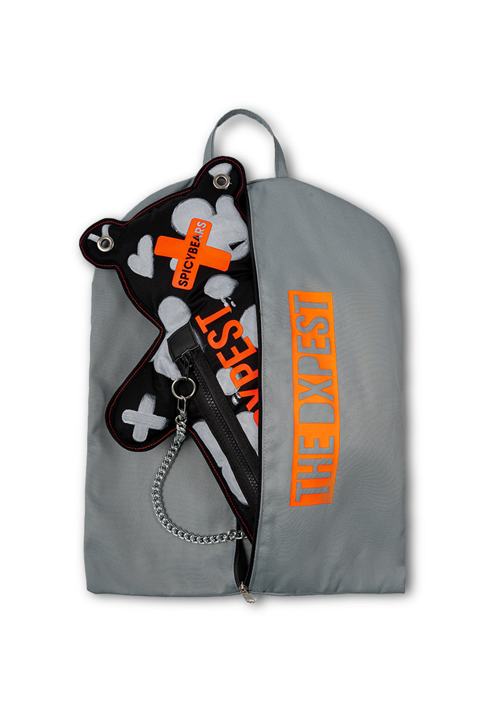 THE DXPEST | HAND-PAINTED EDITION | Black & White | Neon Orange Bear Bag