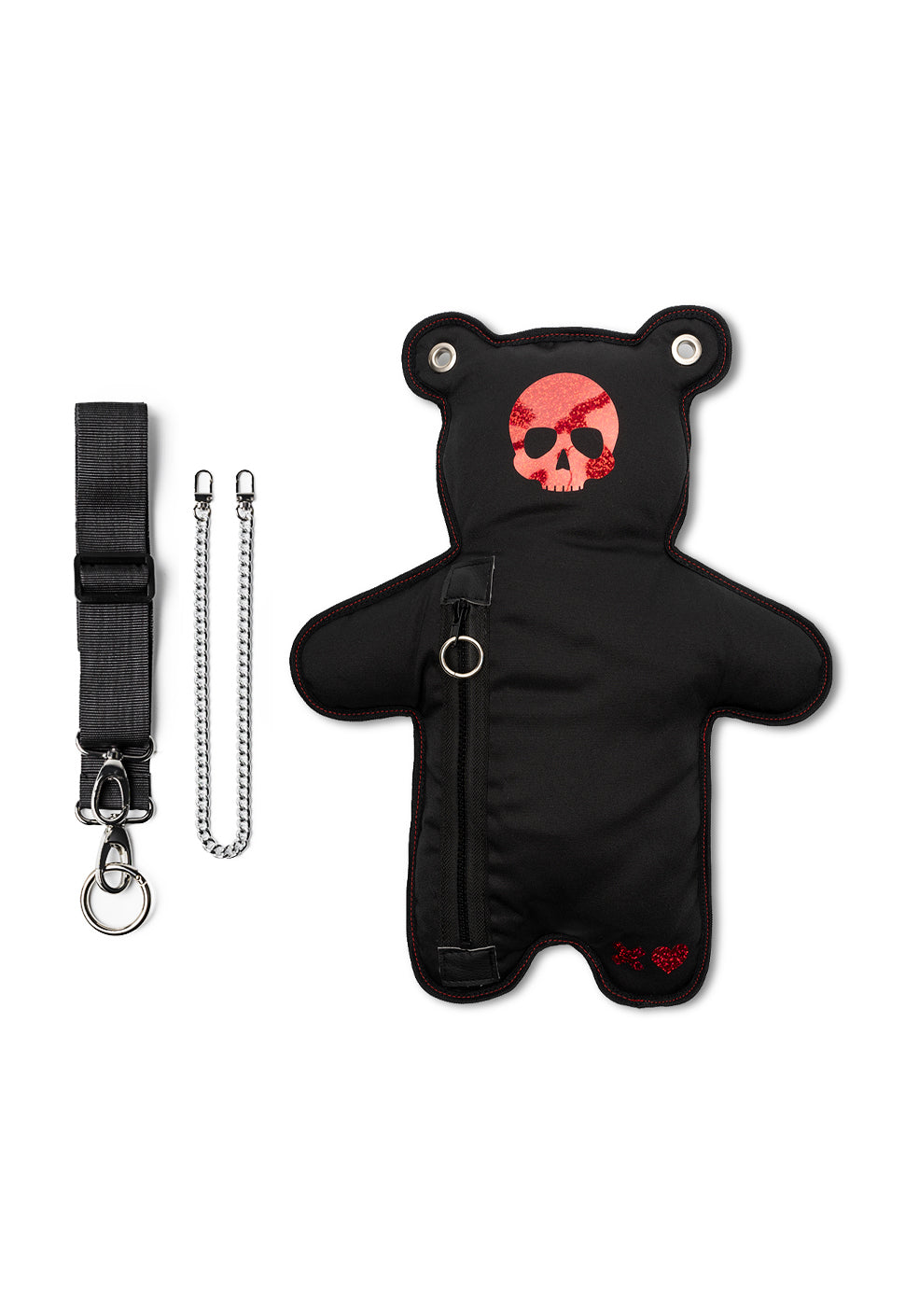 SkullBEARS | Black | Red Holographic Bear Bag