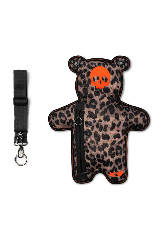 SkullBEARS | Brown Leo Jacquard | Orange Velvet Bear Bag