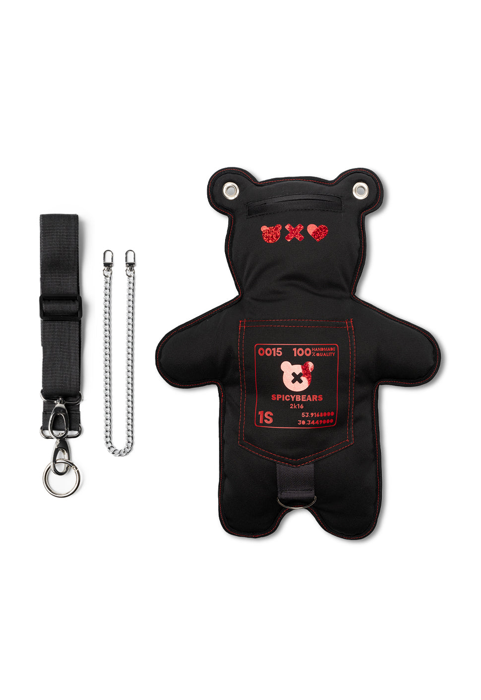 SkullBEARS | Black | Red Holographic Bear Bag