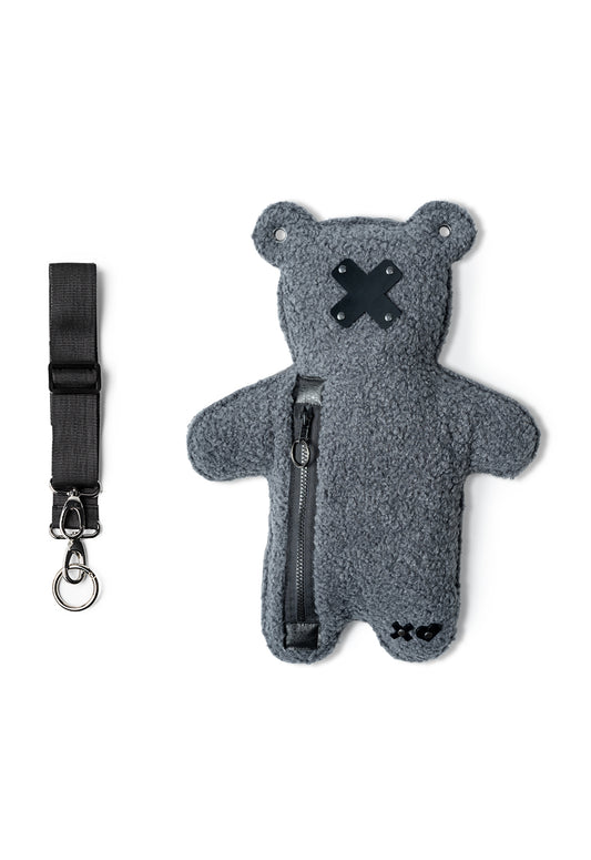 NIMBU | Dark Gray Cloud Bouclé | Black Acrylic Bear Bag