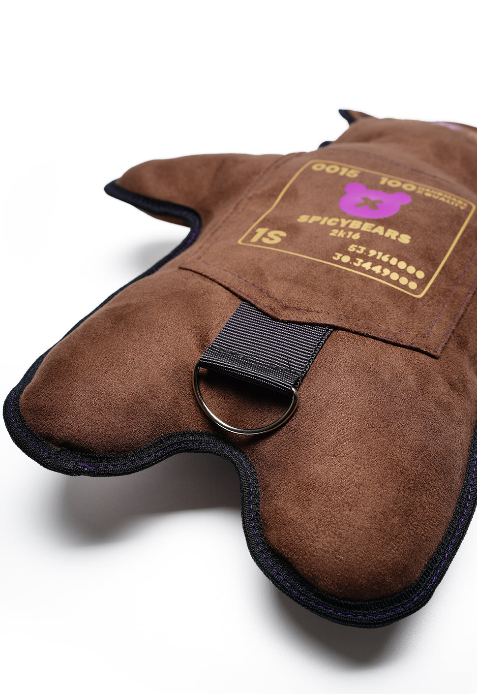 Choco | Neon Purple - Gold Glitter | Faux Suede Bear Bag