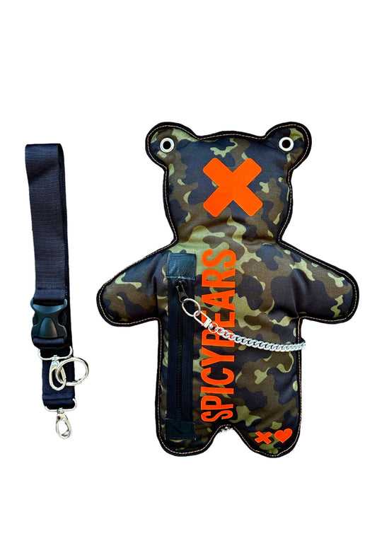 Green | Neon Orange Bear Bag | CamoBEARS