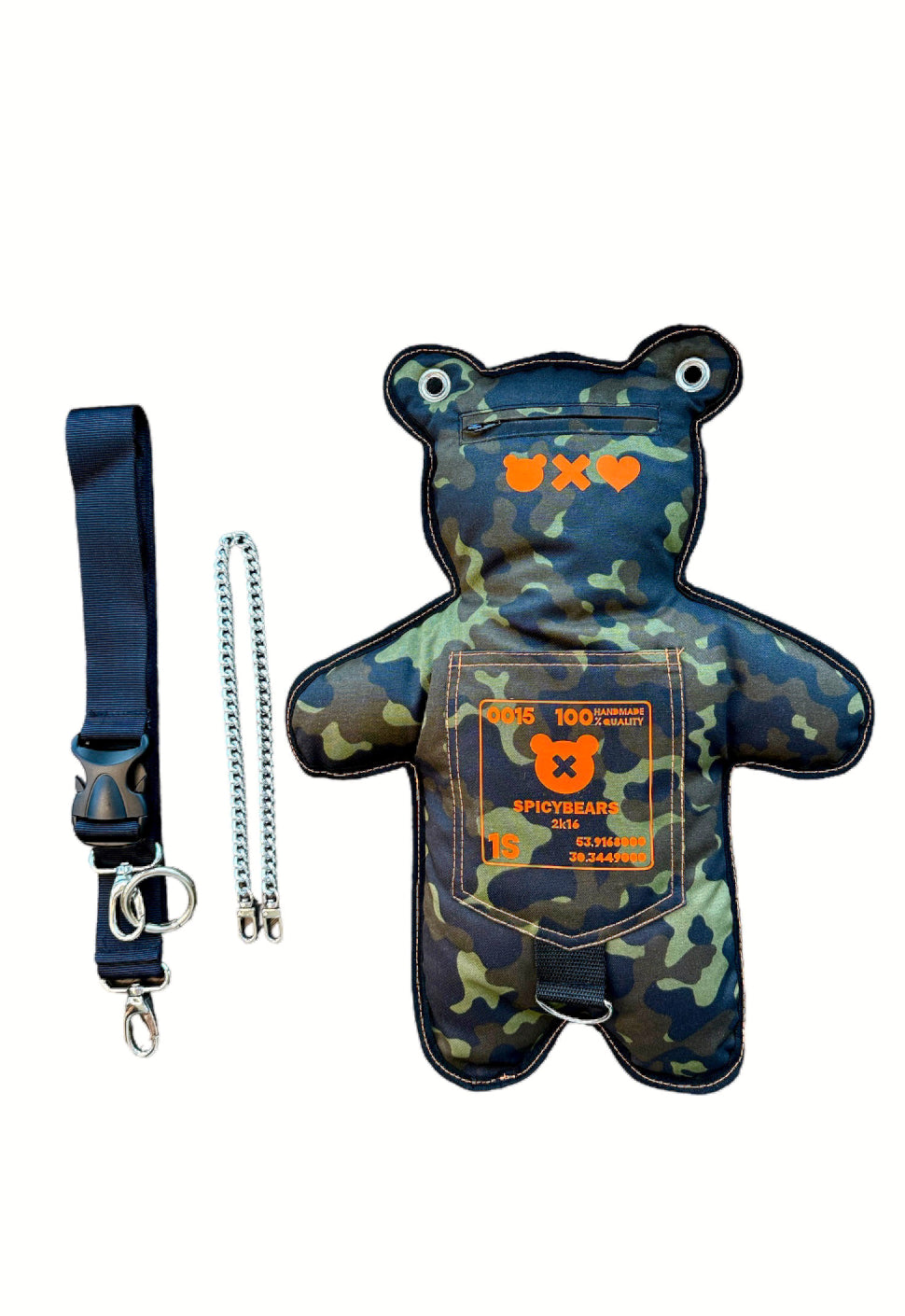 Green | Neon Orange Bear Bag | CamoBEARS