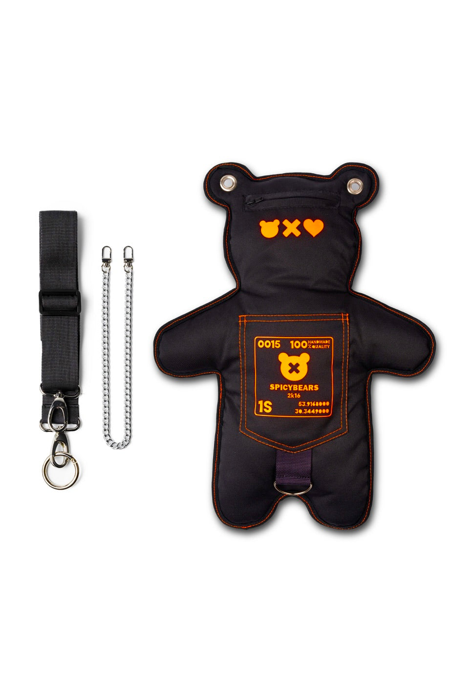 Black | Neon Orange Bear Bag