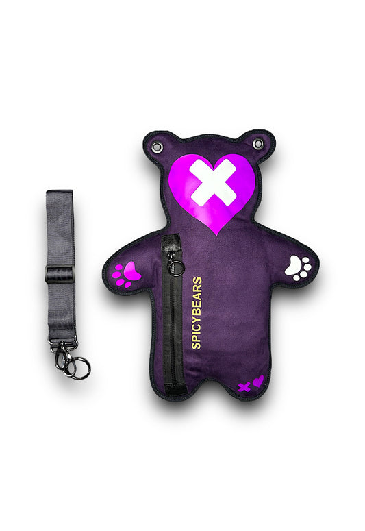 Violet Faux Suede | White Reflective | Purple Heart Edition Bear Bag