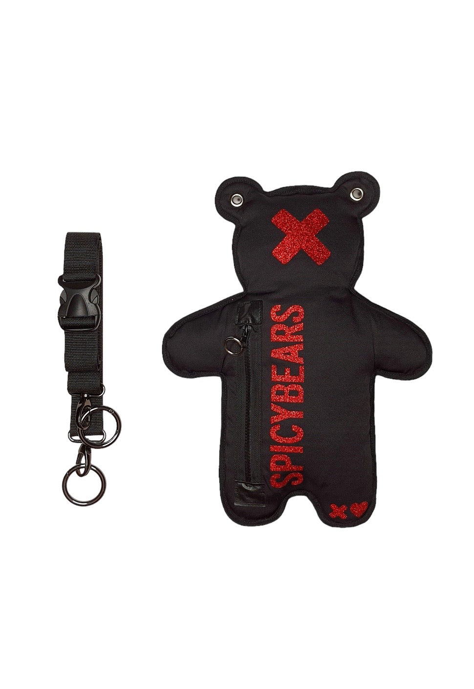 Black | Red Glitter Bear Bag