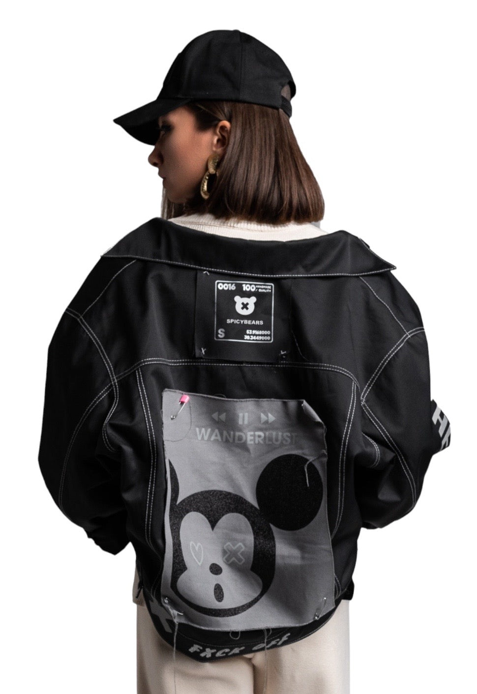 Oversized Jacket "MOOD NYLA" in Black - SPICYBEARS