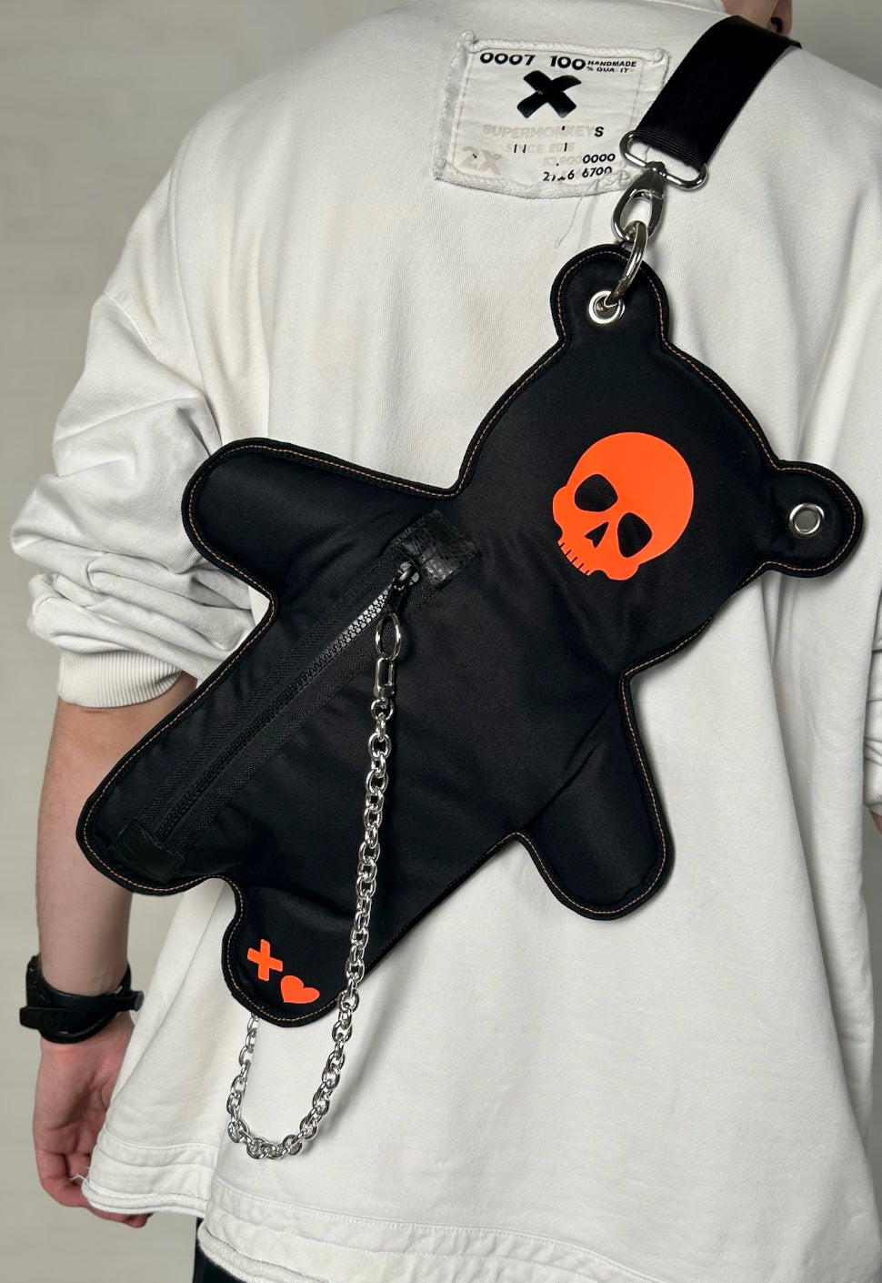 SkullBEARS 2.0 | Black | Fluorescent Reflective Orange Bear Bag