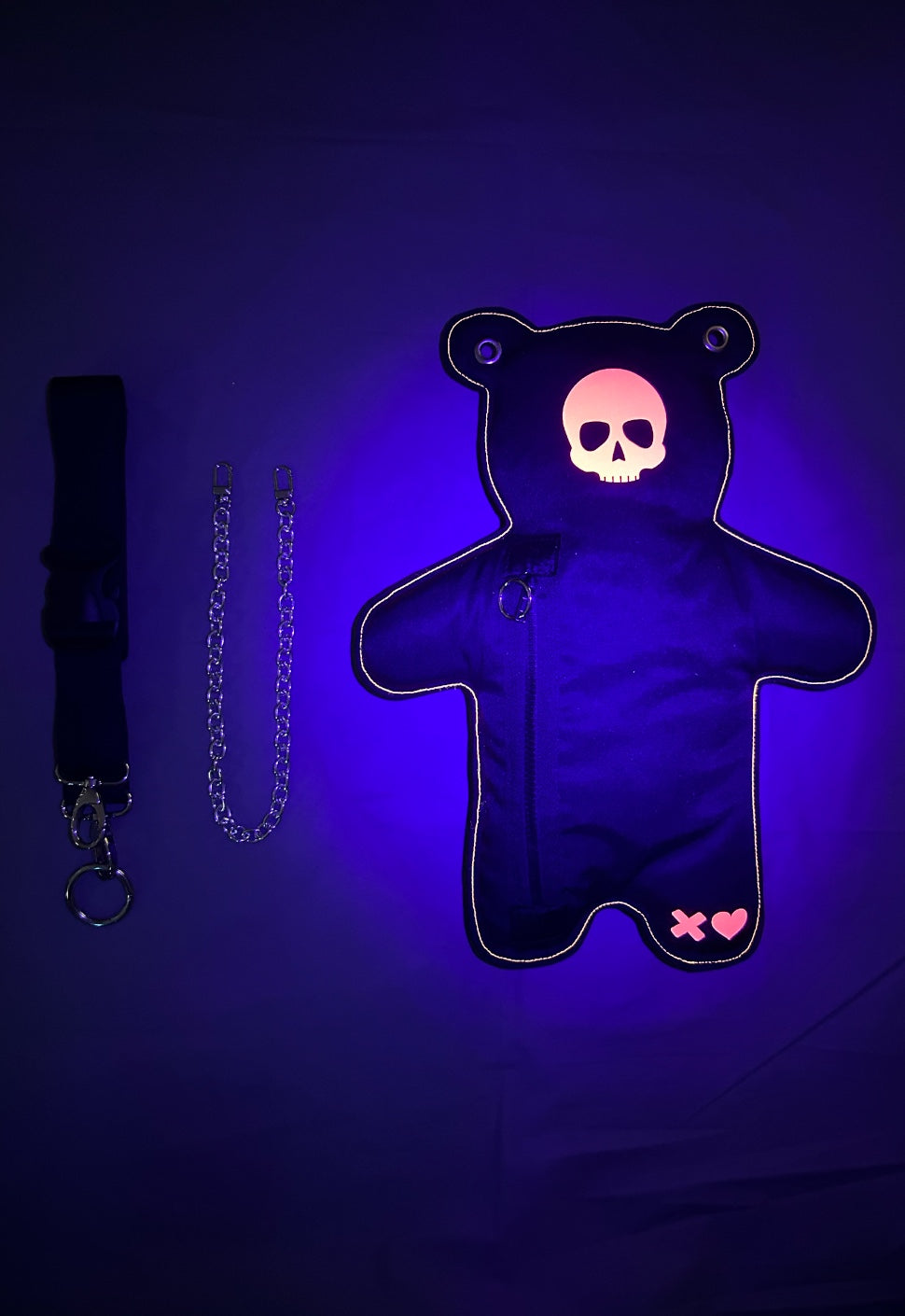 SkullBEARS 2.0 | Black | Fluorescent Reflective Orange Bear Bag