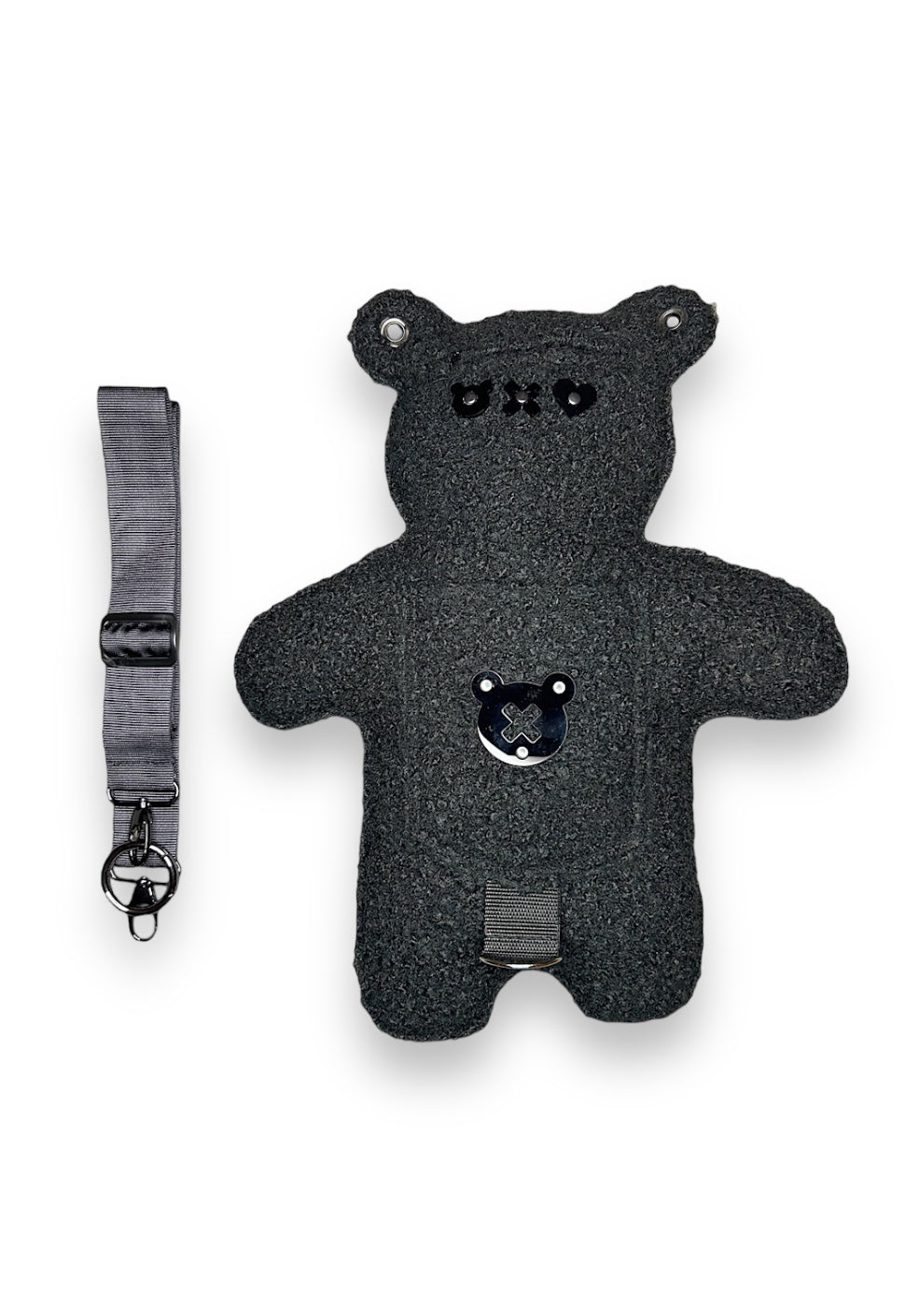 BLACK CUB | Black Bouclé | Black Acrylic Bear Bag