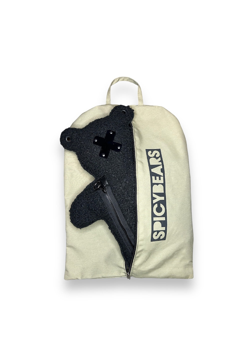 BLACK CUB | Black Bouclé | Black Acrylic Bear Bag