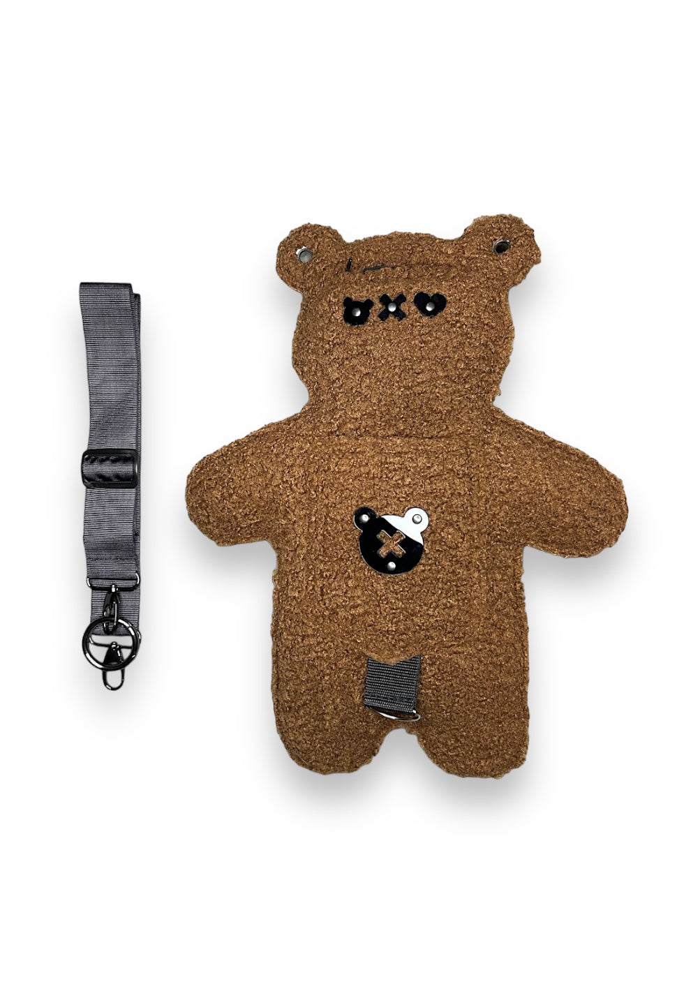 GRIZZLY | Brown Bouclé | Black Acrylic Bear Bag