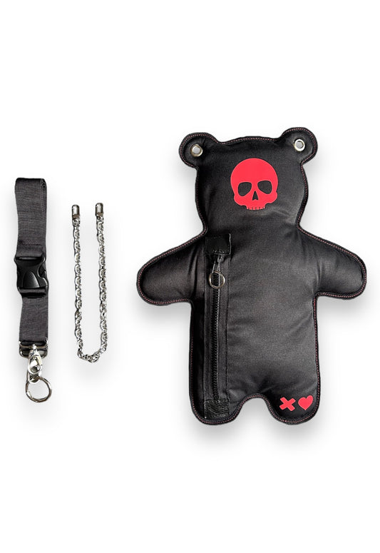 SkullBEARS 2.0 | Black | Fluorescent Reflective Red Bear Bag