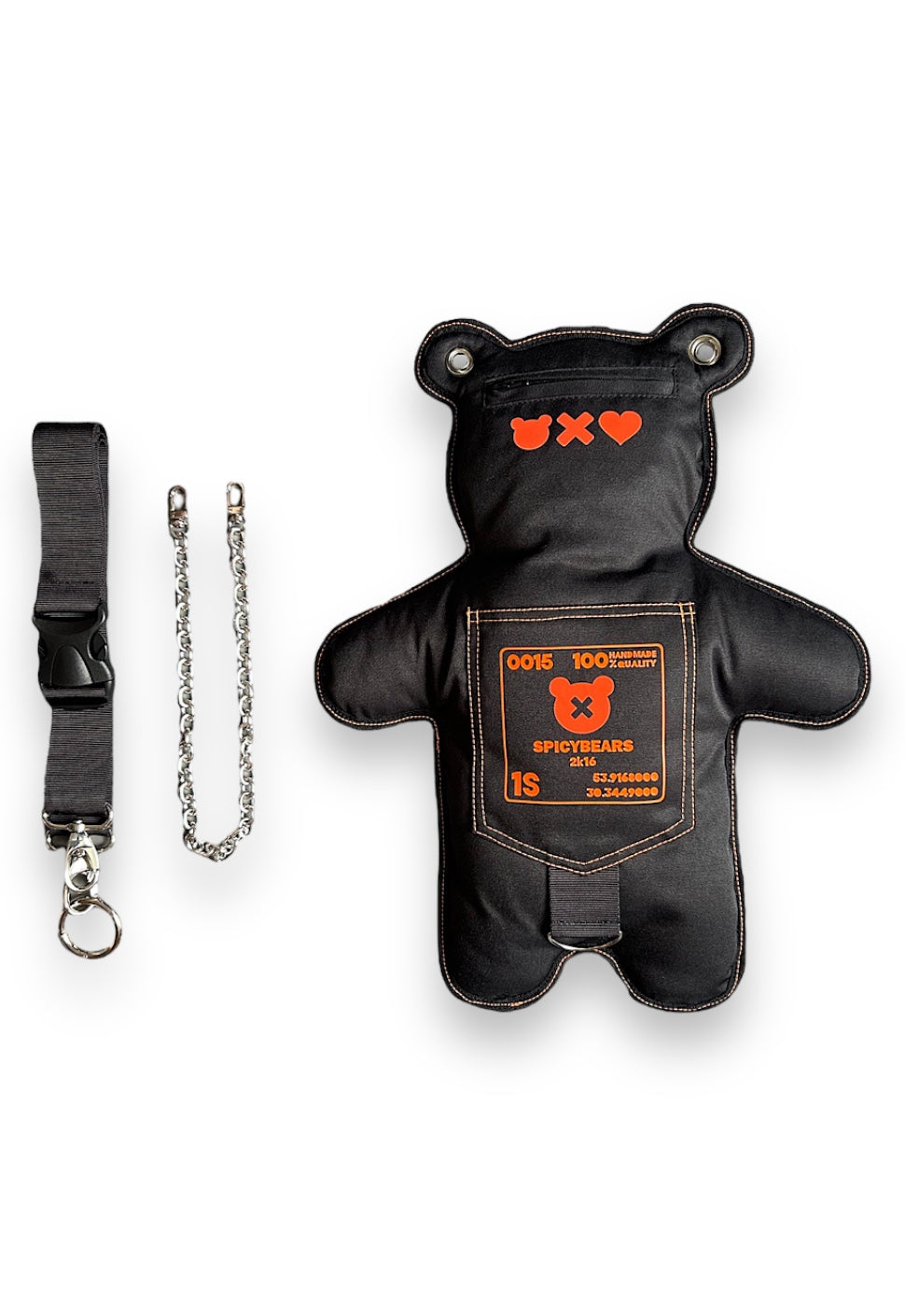 SkullBEARS 2.0 | Black | Fluorescent Reflective Orange Bear Bag