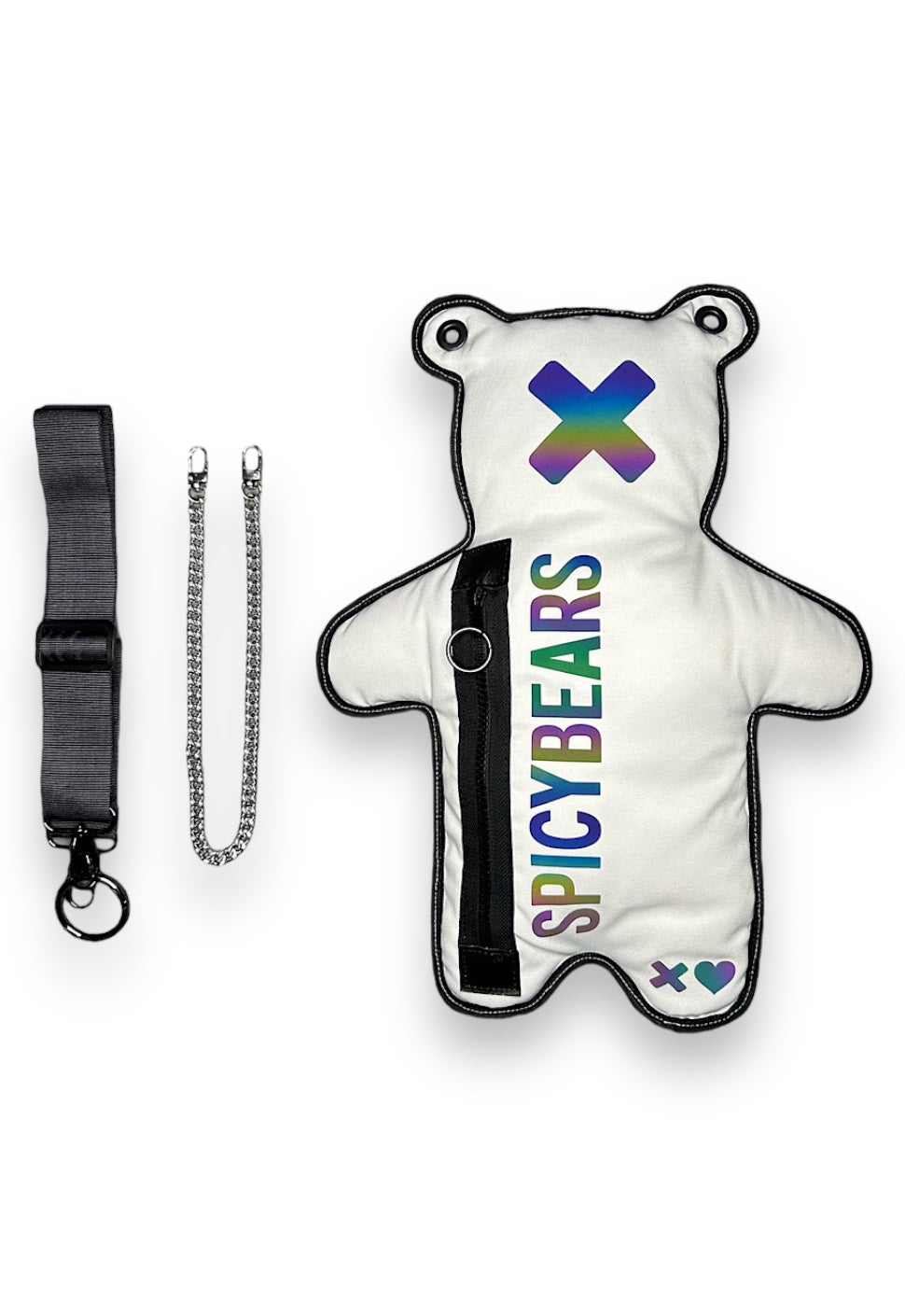 White |  Multicolor Reflective Bear Bag