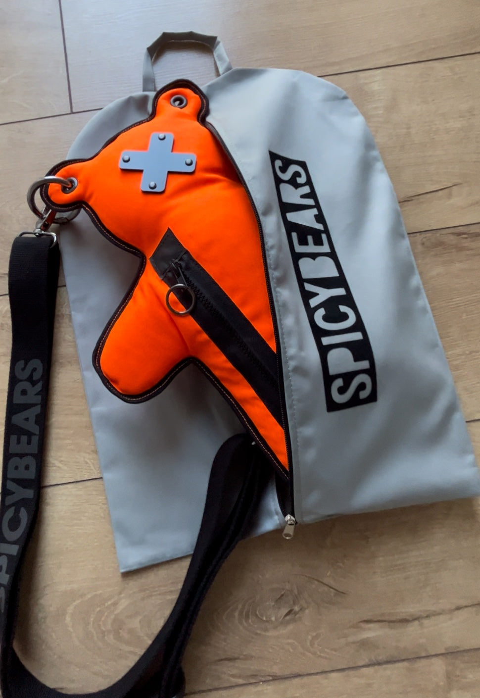 Neon Orange | Black Acrylic Bear Bag