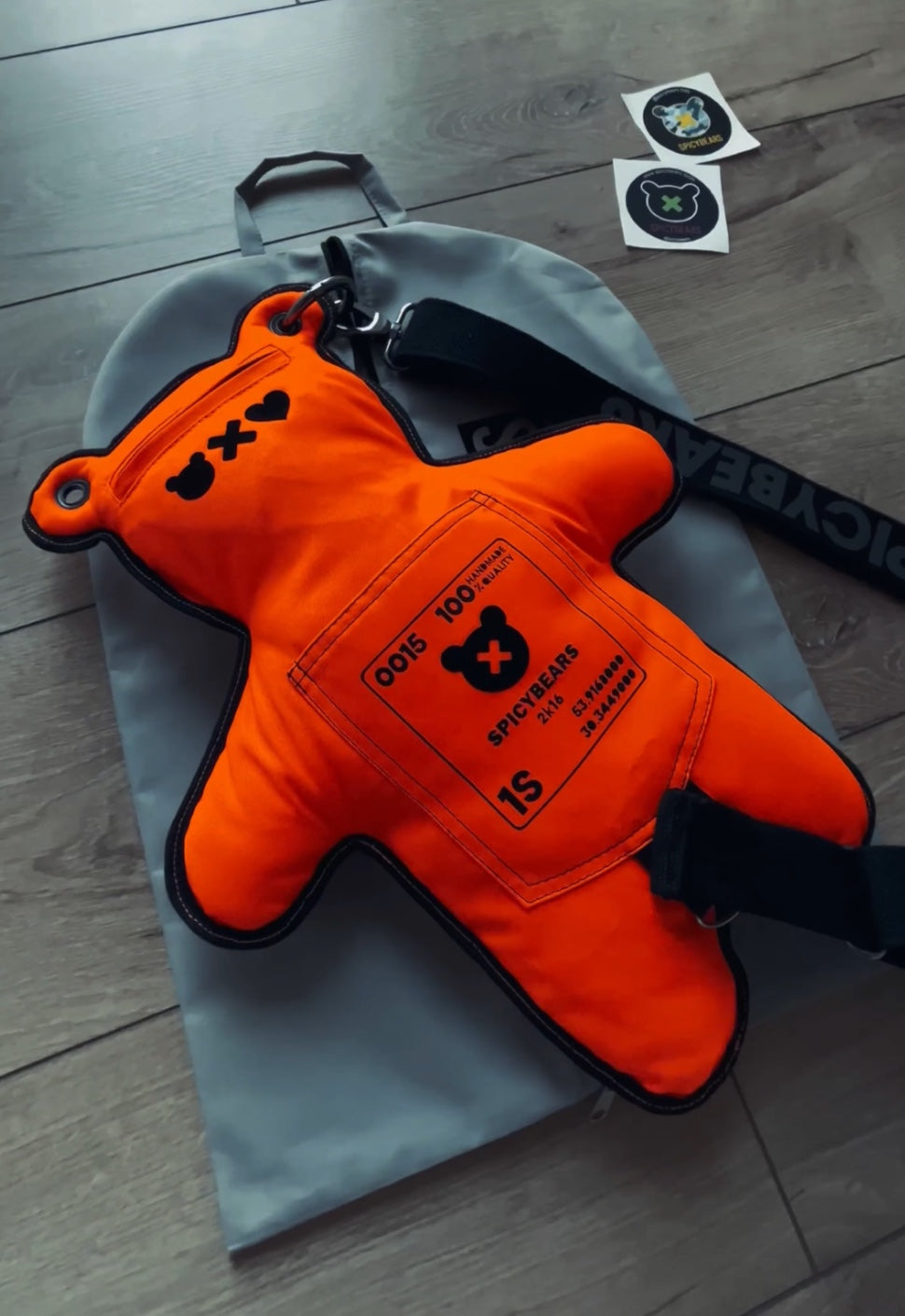 Neon Orange | Black Acrylic Bear Bag