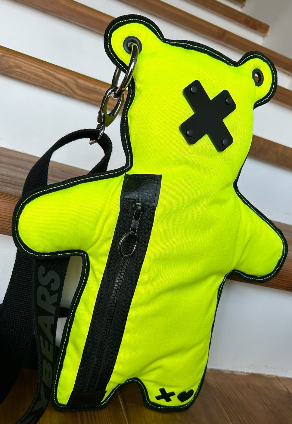 Neon Lemon | Black Acrylic Bear Bag