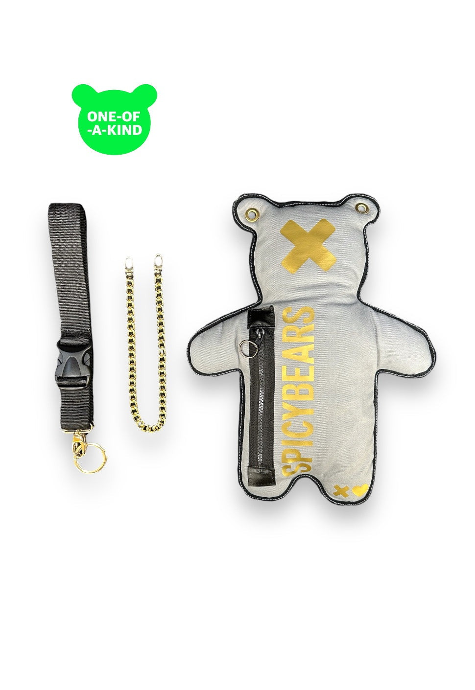 Gray | Gold Bear Bag