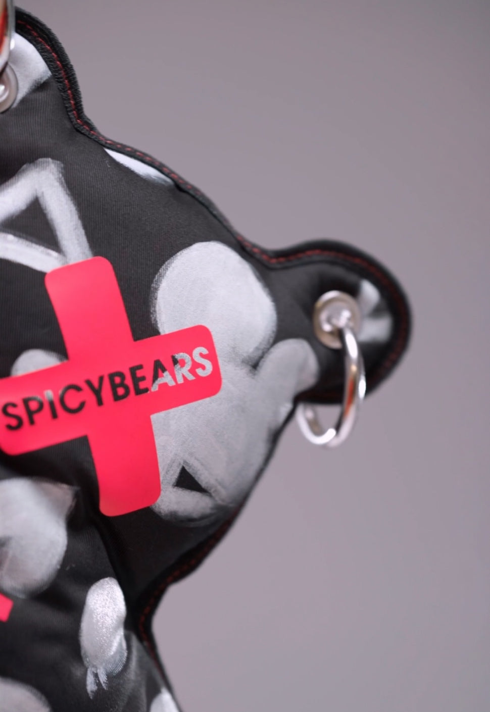 THE DXPEST | HAND-PAINTED EDITION | Black & White | Neon Pink Bear Bag