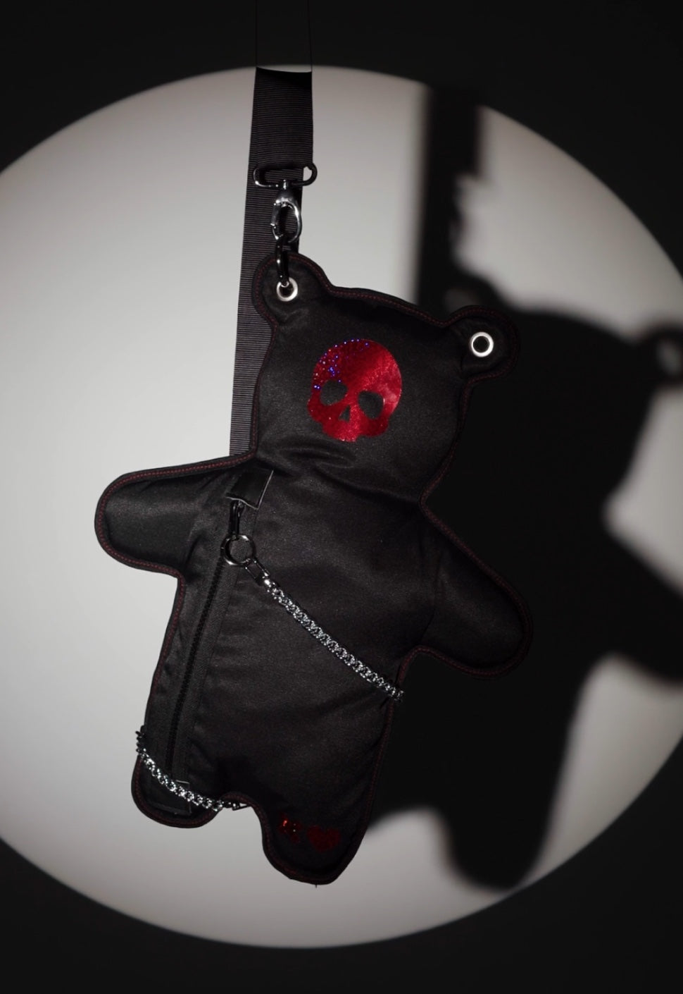 SkullBEARS | Black | Red Holographic Bear Bag