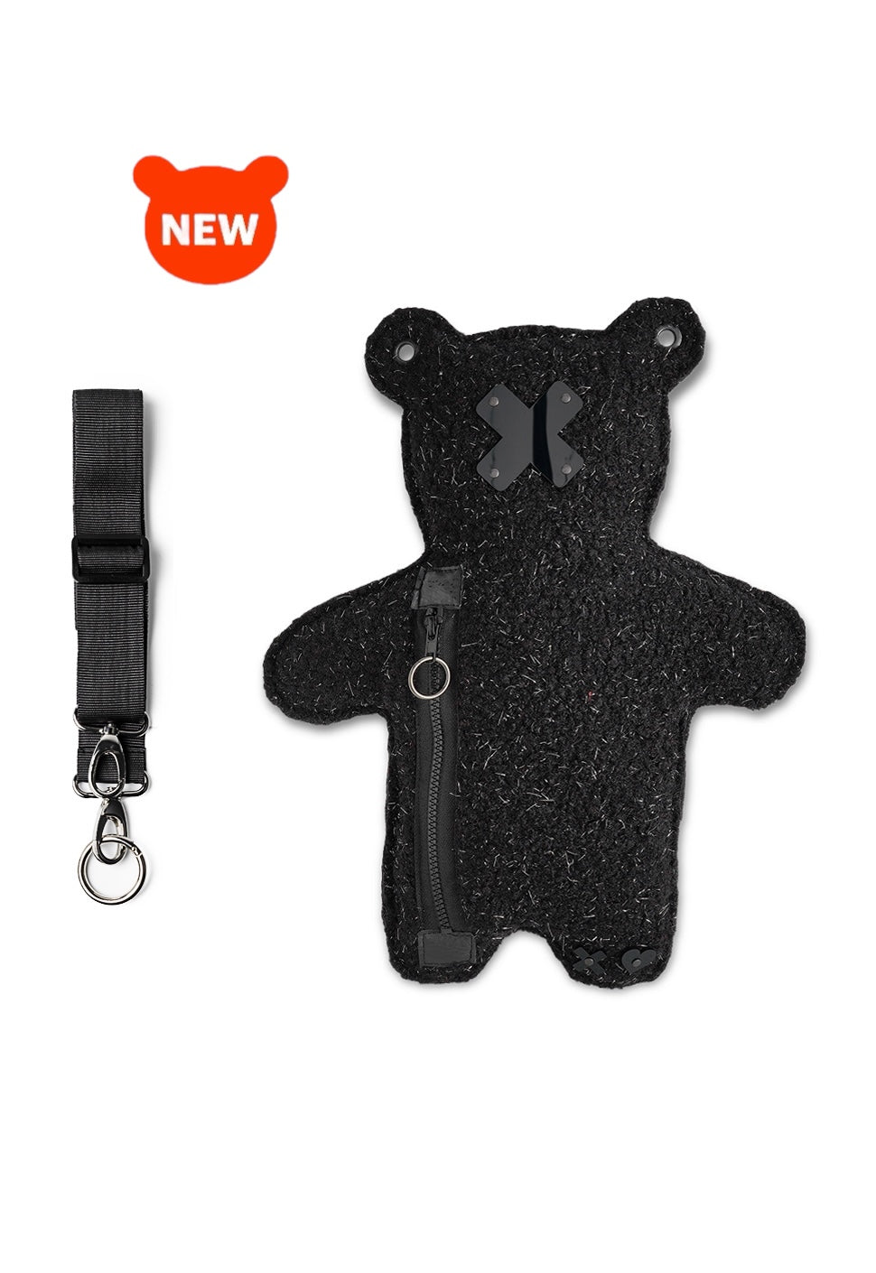 BLACK LU | Black Lurex Bouclé | Black Acrylic Bear Bag