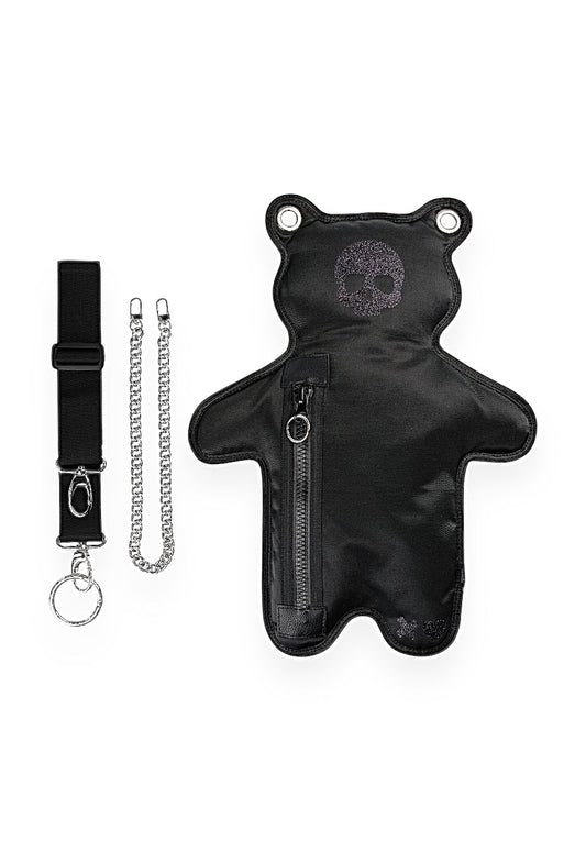 (In-Stock) SkullBEARS | Total Black | Glitter Bear Bag