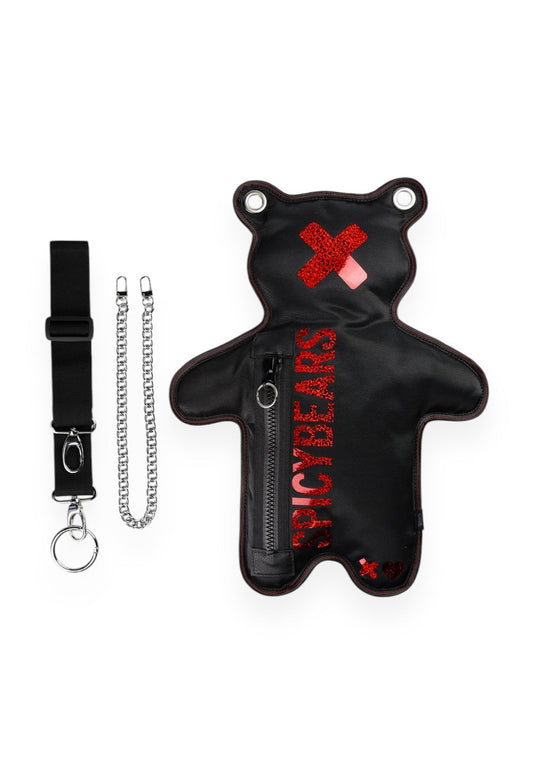 (In-Stock) Black | Red Holographic Bear Bag