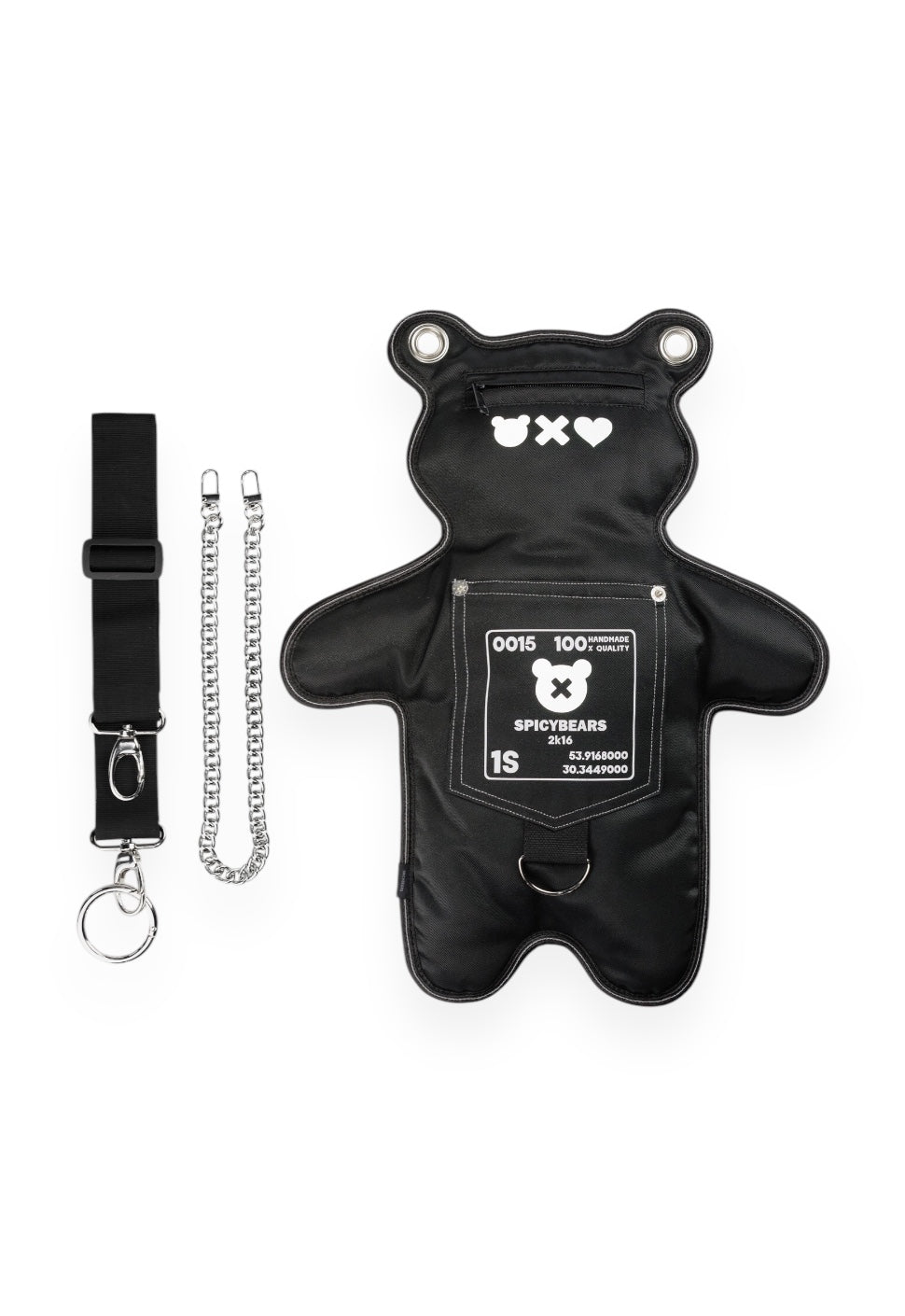 (In-Stock) Black | White Reflective Bear Bag