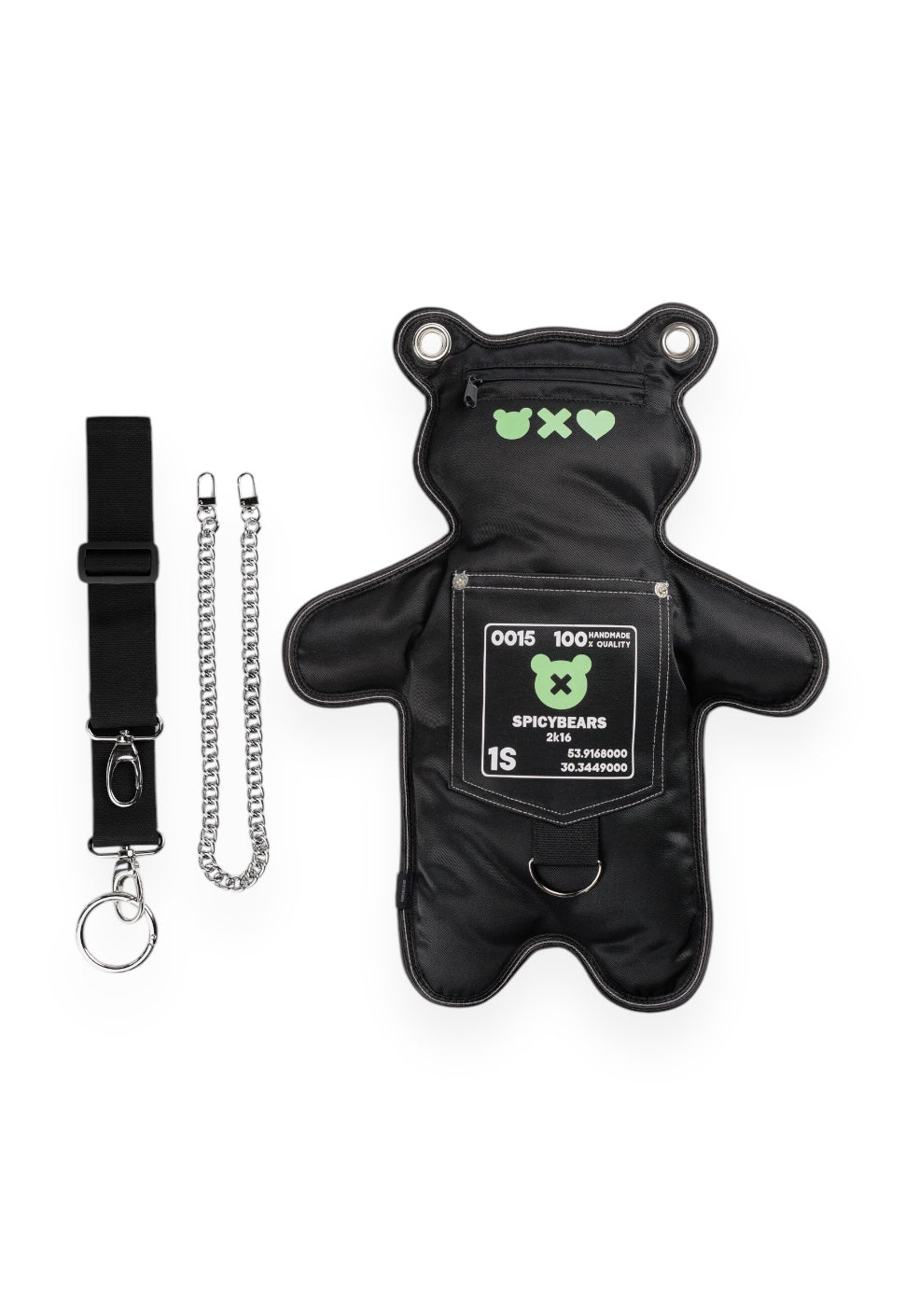 (In-Stock) SkullBEARS |  Black | Luminous Glow Bear Bag