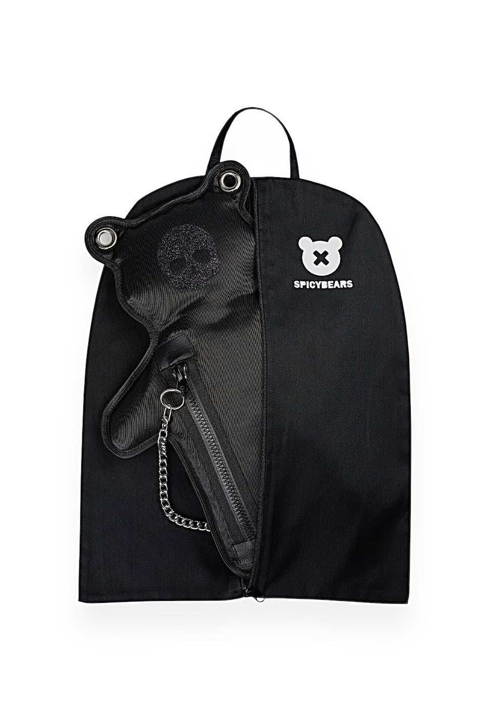 (In-Stock) SkullBEARS | Total Black | Glitter Bear Bag