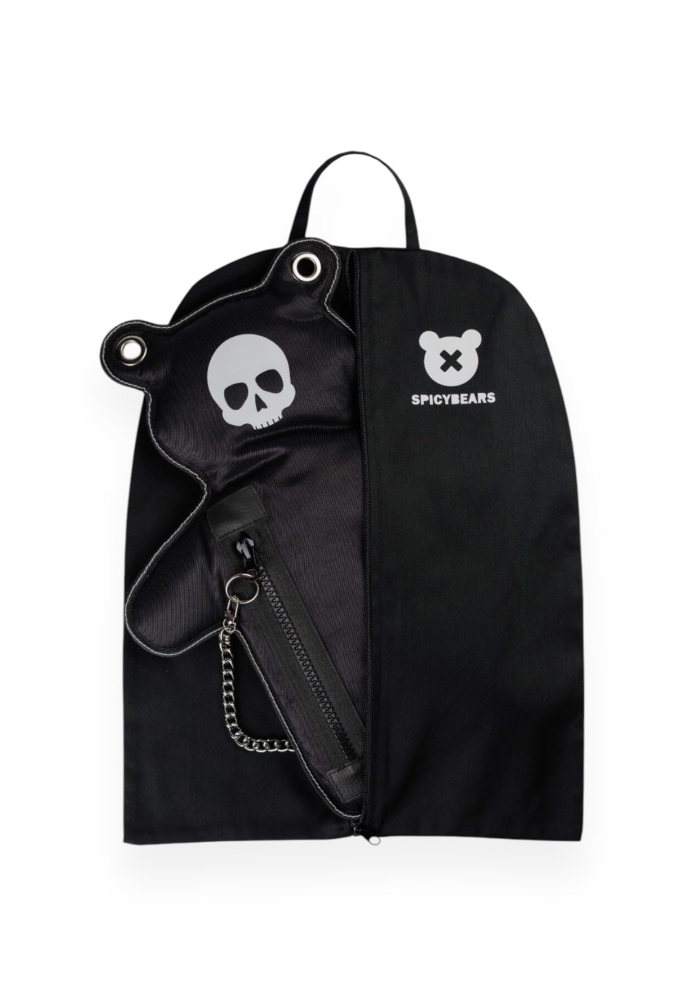 (In-Stock) SkullBEARS | Black | White Reflective Bear Bag