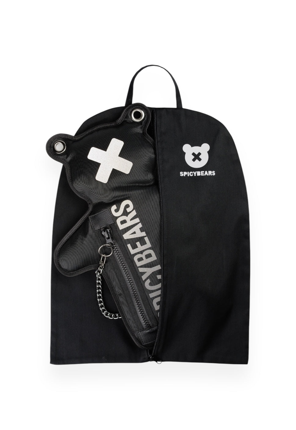 (In-Stock) Black | White Reflective Bear Bag