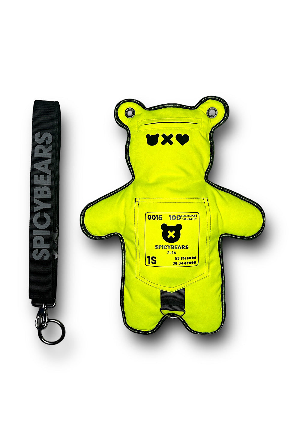 Neon Lemon | Black Acrylic Bear Bag - SPICYBEARS