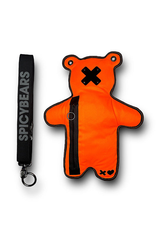 Neon Orange | Black Acrylic Bear Bag - SPICYBEARS