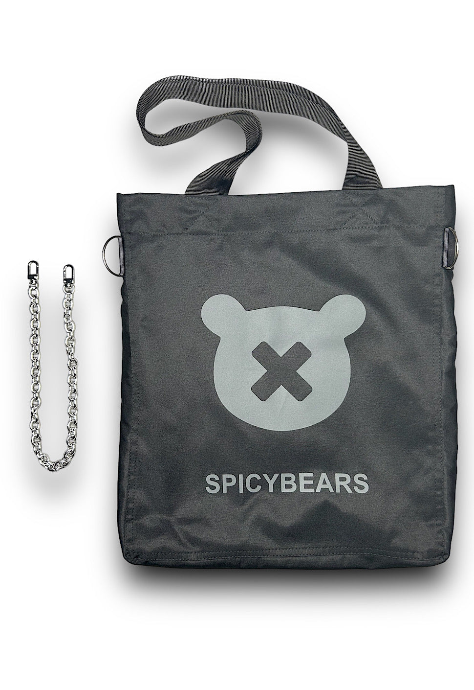 SPICYBEARS Logo Tote | Total Black | Reflective - SPICYBEARS