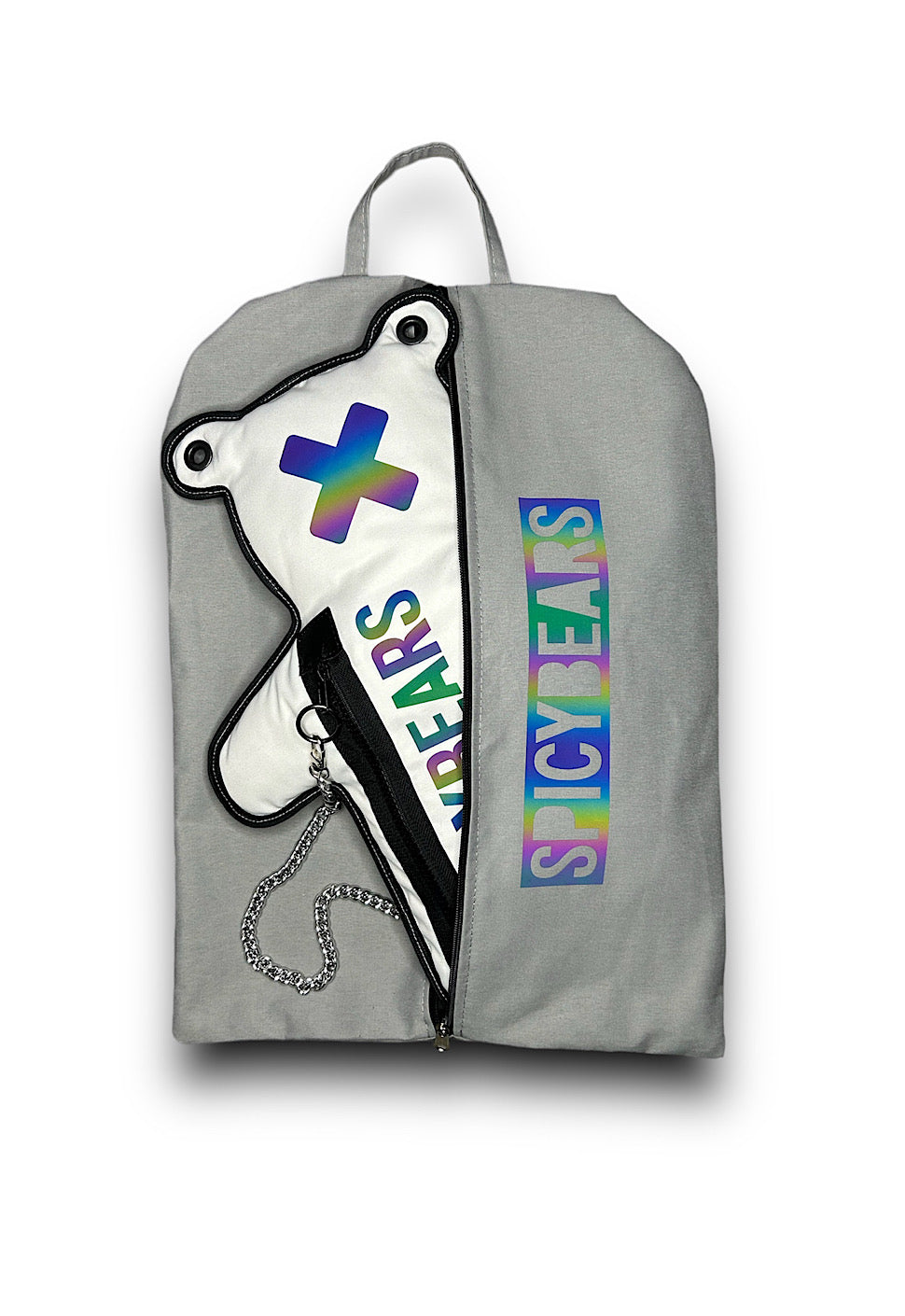 White |  Multicolor Reflective Bear Bag