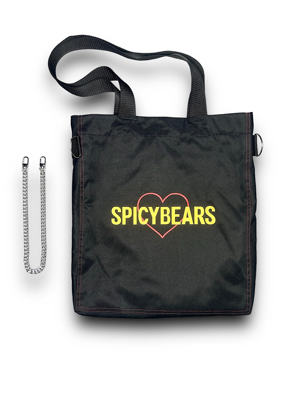 SPICYBEARS Tote | Black | Gold | Red Heart