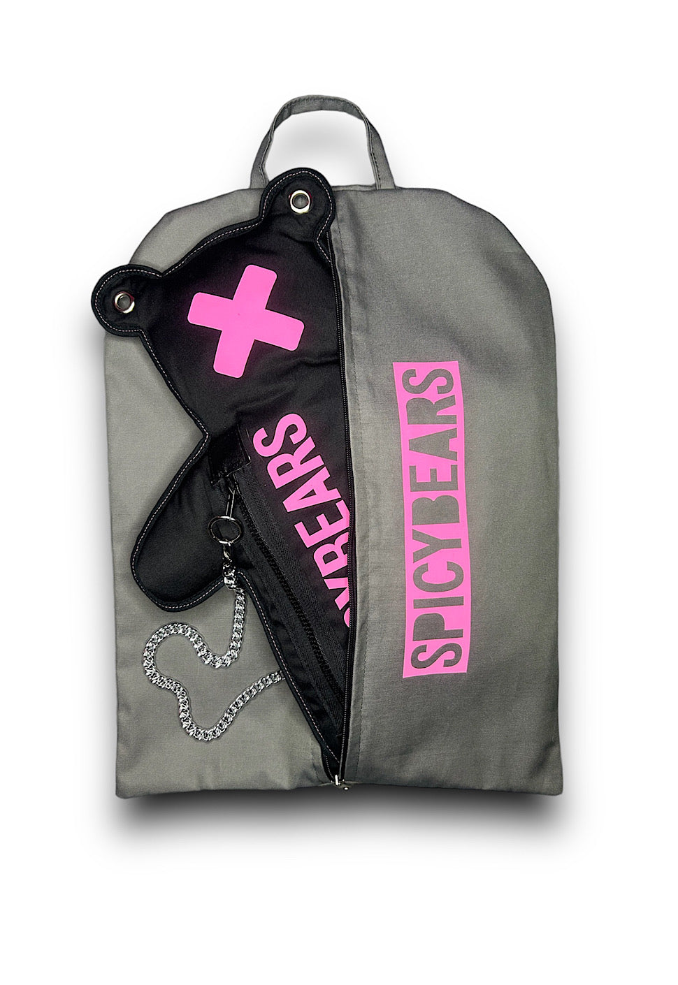 Black | Pink Reflective Bear Bag